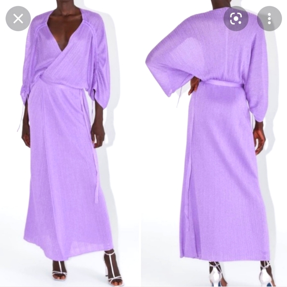 Zara wrap dress, M-L , Lilac, NWOT - Picture 1 of 3